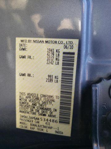 Photo 9 VIN: 1N4AL2AP6AN534486 - NISSAN ALTIMA BAS 