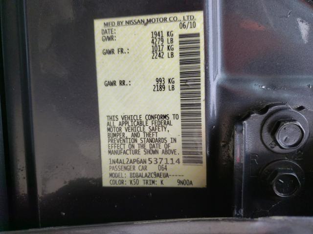 Photo 9 VIN: 1N4AL2AP6AN537114 - NISSAN ALTIMA BAS 