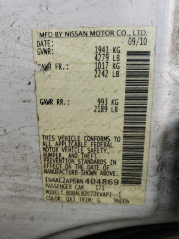 Photo 9 VIN: 1N4AL2AP6BN404869 - NISSAN ALTIMA BAS 