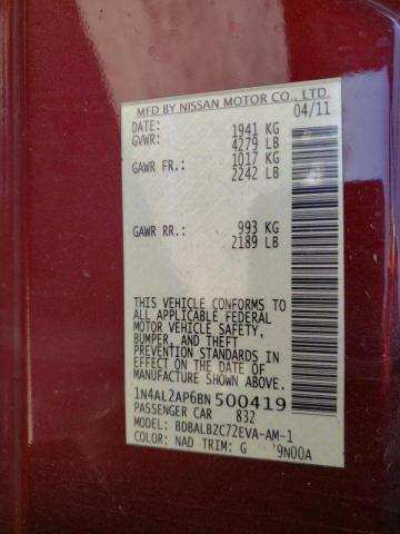 Photo 9 VIN: 1N4AL2AP6BN500419 - NISSAN ALTIMA BAS 