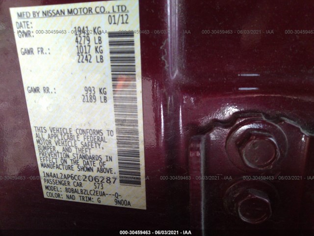 Photo 8 VIN: 1N4AL2AP6CC206287 - NISSAN ALTIMA 