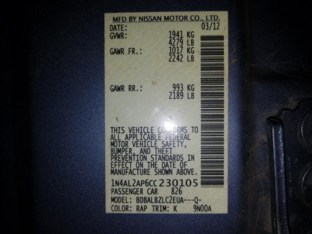 Photo 9 VIN: 1N4AL2AP6CC230105 - NISSAN ALTIMA BAS 