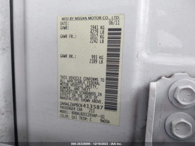 Photo 8 VIN: 1N4AL2AP6CN413587 - NISSAN ALTIMA 