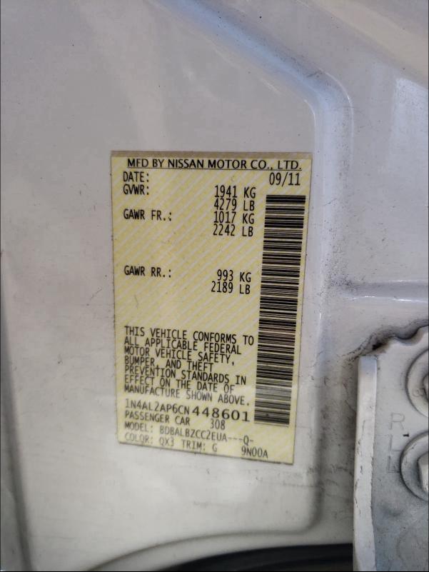 Photo 9 VIN: 1N4AL2AP6CN448601 - NISSAN ALTIMA BAS 