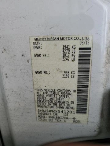 Photo 11 VIN: 1N4AL2AP6CN541201 - NISSAN ALTIMA BAS 