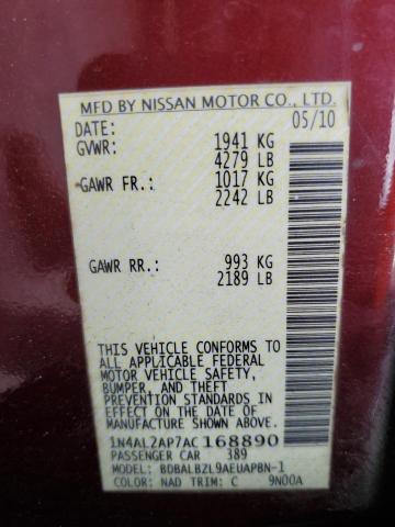 Photo 11 VIN: 1N4AL2AP7AC168890 - NISSAN ALTIMA BAS 