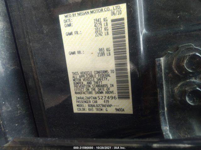 Photo 8 VIN: 1N4AL2AP7AN527496 - NISSAN ALTIMA 