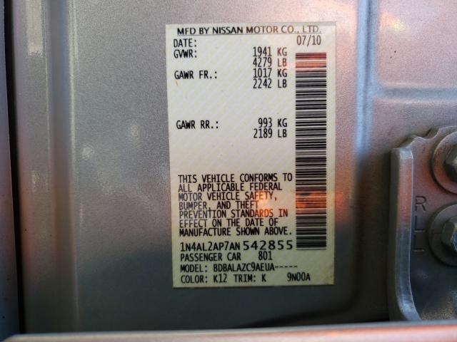 Photo 9 VIN: 1N4AL2AP7AN542855 - NISSAN ALTIMA 