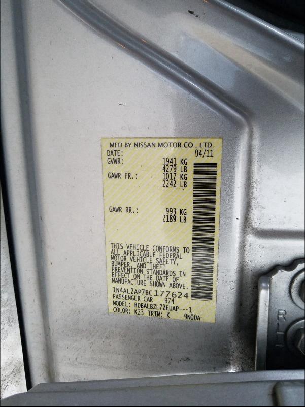 Photo 9 VIN: 1N4AL2AP7BC177624 - NISSAN ALTIMA BAS 