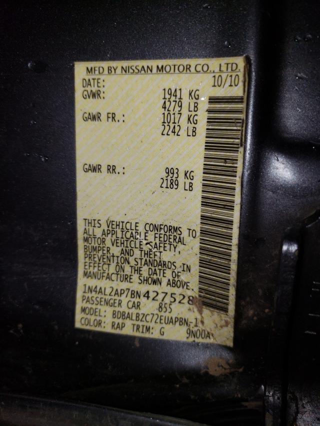 Photo 9 VIN: 1N4AL2AP7BN427528 - NISSAN ALTIMA BAS 