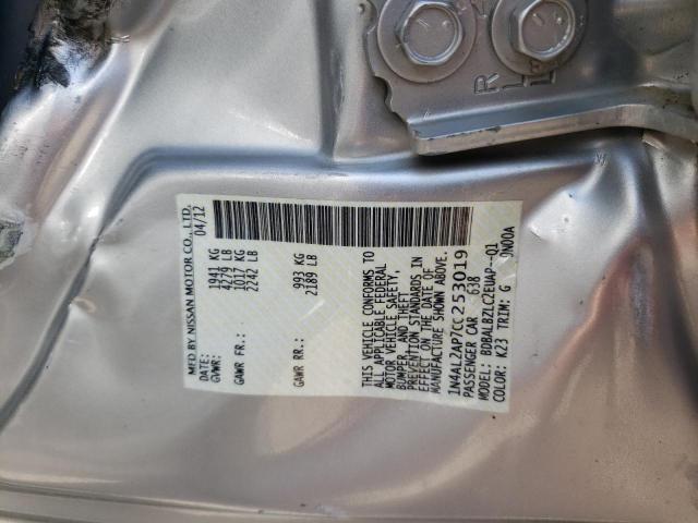 Photo 9 VIN: 1N4AL2AP7CC253019 - NISSAN ALTIMA BAS 