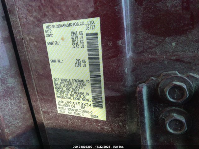 Photo 8 VIN: 1N4AL2AP7CC259824 - NISSAN ALTIMA 