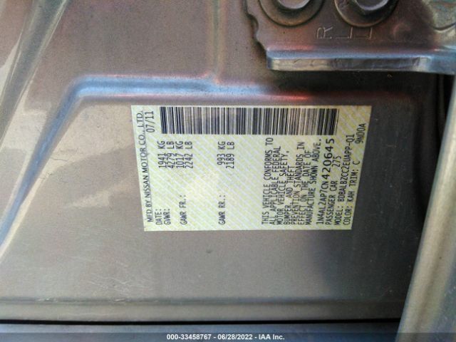 Photo 8 VIN: 1N4AL2AP7CN420645 - NISSAN ALTIMA 