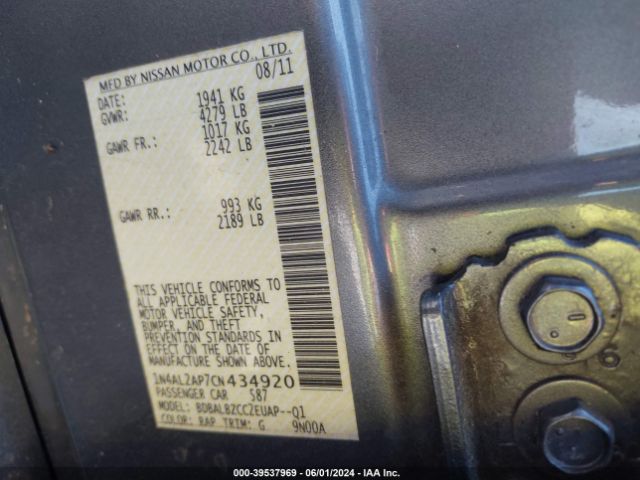 Photo 8 VIN: 1N4AL2AP7CN434920 - NISSAN ALTIMA 