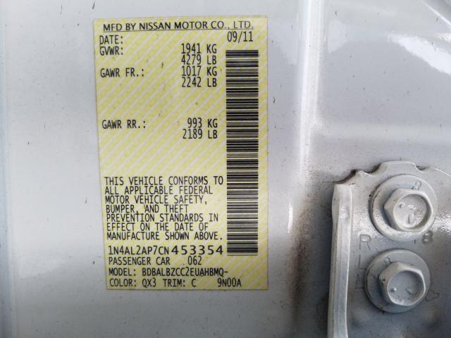 Photo 9 VIN: 1N4AL2AP7CN453354 - NISSAN ALTIMA BAS 