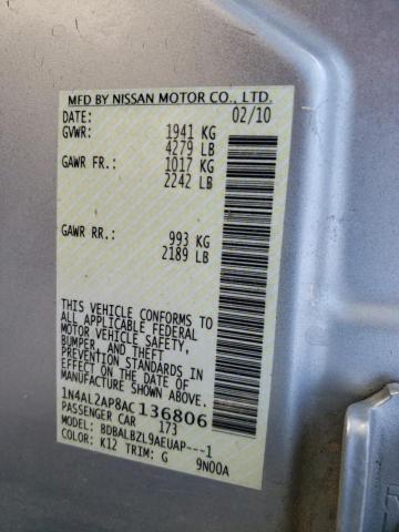 Photo 9 VIN: 1N4AL2AP8AC136806 - NISSAN ALTIMA BAS 