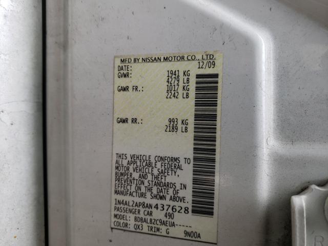 Photo 9 VIN: 1N4AL2AP8AN437628 - NISSAN ALTIMA BAS 