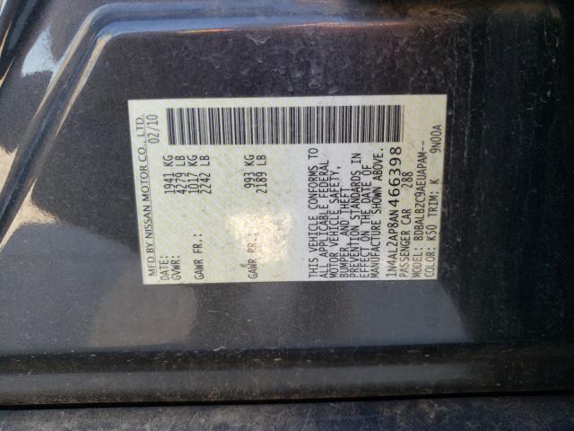 Photo 9 VIN: 1N4AL2AP8AN466398 - NISSAN ALTIMA BAS 