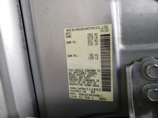 Photo 9 VIN: 1N4AL2AP8AN512893 - NISSAN ALTIMA BAS 