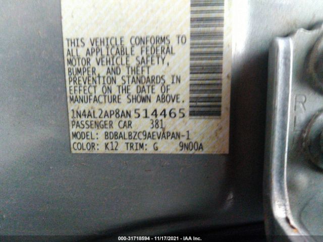 Photo 8 VIN: 1N4AL2AP8AN514465 - NISSAN ALTIMA 