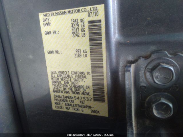 Photo 8 VIN: 1N4AL2AP8AN547532 - NISSAN ALTIMA 