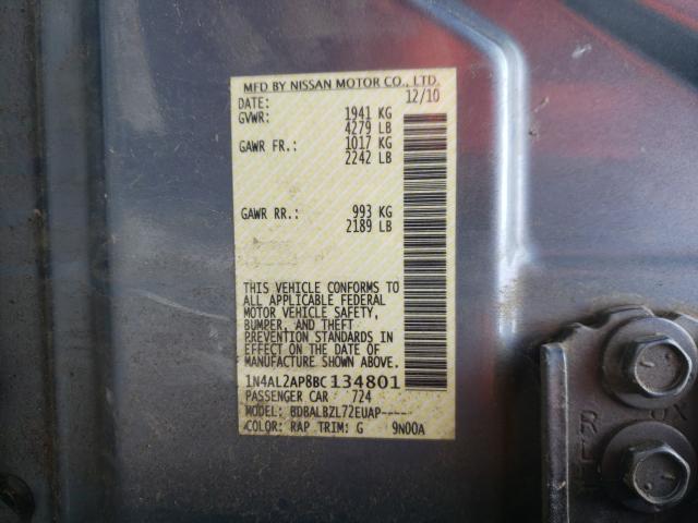 Photo 9 VIN: 1N4AL2AP8BC134801 - NISSAN ALTIMA BAS 