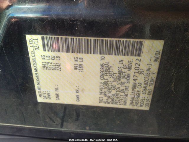 Photo 8 VIN: 1N4AL2AP8BN471022 - NISSAN ALTIMA 