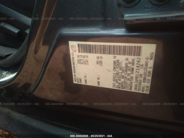 Photo 8 VIN: 1N4AL2AP8CC214262 - NISSAN ALTIMA 