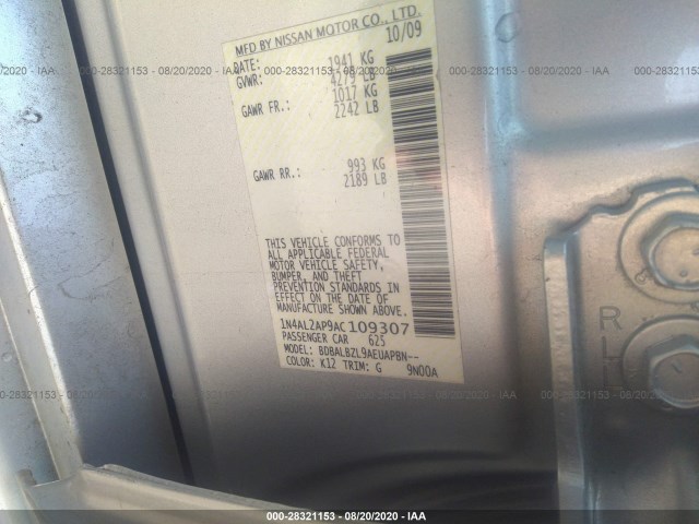 Photo 8 VIN: 1N4AL2AP9AC109307 - NISSAN ALTIMA 