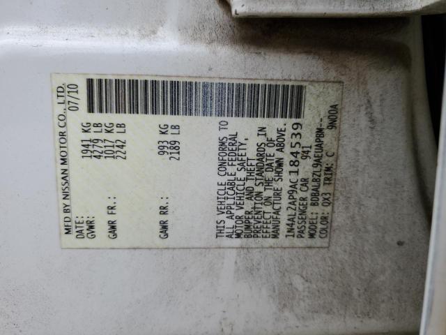 Photo 12 VIN: 1N4AL2AP9AC184539 - NISSAN ALTIMA 