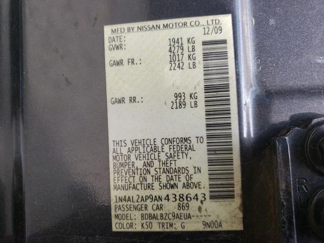 Photo 9 VIN: 1N4AL2AP9AN438643 - NISSAN ALTIMA BAS 