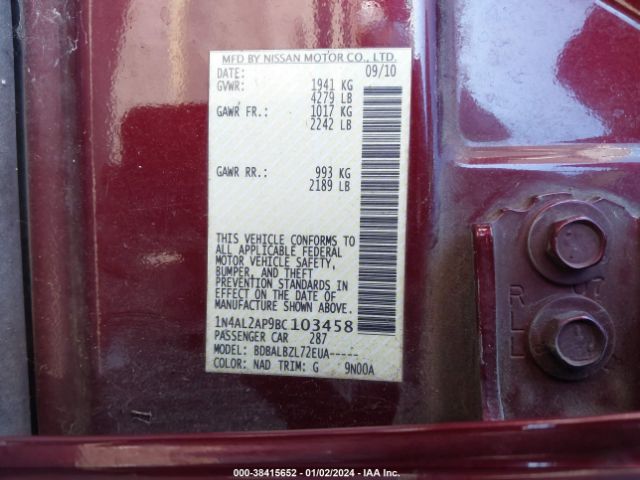 Photo 8 VIN: 1N4AL2AP9BC103458 - NISSAN ALTIMA 