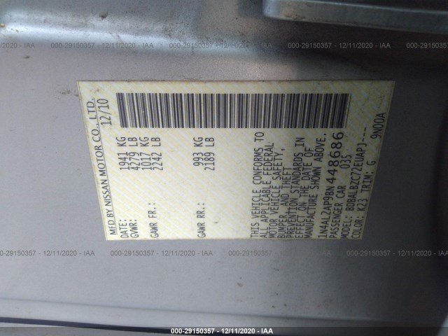 Photo 8 VIN: 1N4AL2AP9BN448686 - NISSAN ALTIMA 