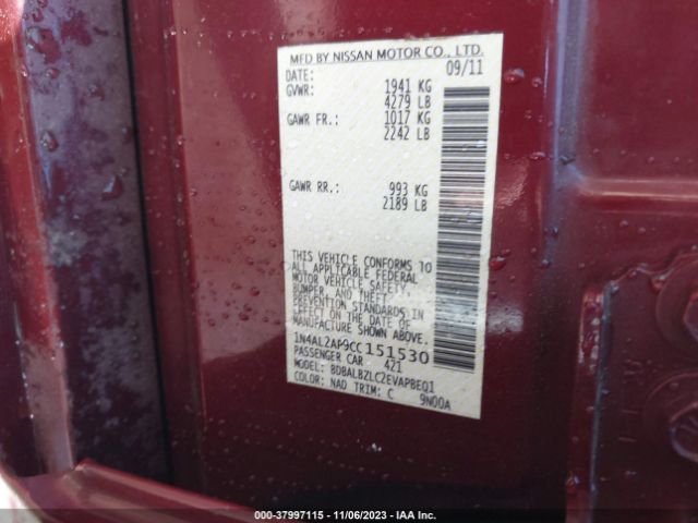 Photo 8 VIN: 1N4AL2AP9CC151530 - NISSAN ALTIMA 