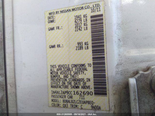 Photo 8 VIN: 1N4AL2AP9CC162690 - NISSAN ALTIMA 