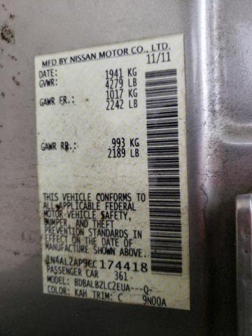 Photo 9 VIN: 1N4AL2AP9CC174418 - NISSAN ALTIMA BAS 