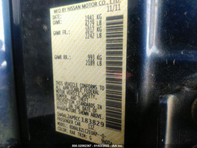 Photo 8 VIN: 1N4AL2AP9CC183829 - NISSAN ALTIMA 