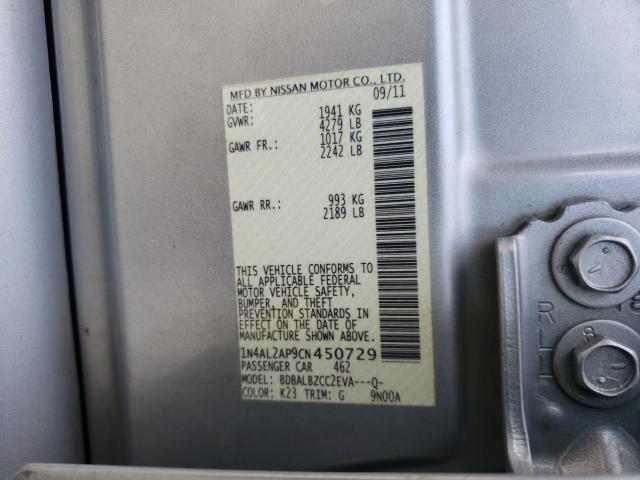 Photo 9 VIN: 1N4AL2AP9CN450729 - NISSAN ALTIMA BAS 