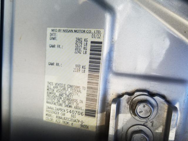 Photo 9 VIN: 1N4AL2AP9CN540706 - NISSAN ALTIMA BAS 