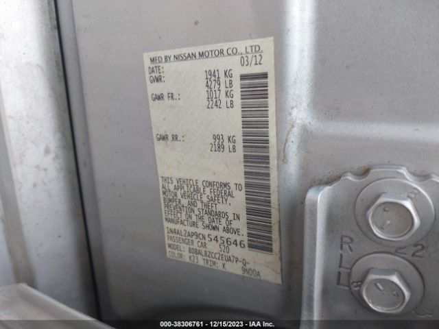 Photo 8 VIN: 1N4AL2AP9CN545646 - NISSAN ALTIMA 