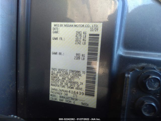 Photo 8 VIN: 1N4AL2APXAN416439 - NISSAN ALTIMA BAS 