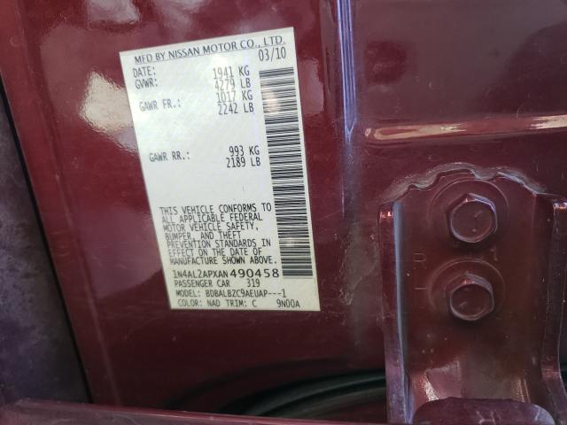 Photo 9 VIN: 1N4AL2APXAN490458 - NISSAN ALTIMA BAS 