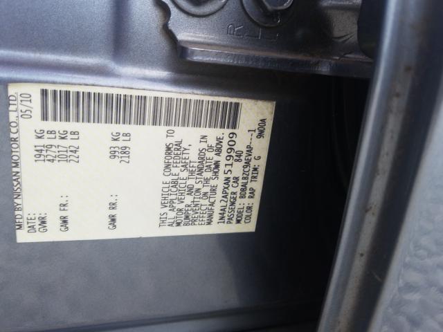 Photo 9 VIN: 1N4AL2APXAN519909 - NISSAN ALTIMA BAS 