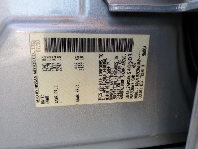 Photo 12 VIN: 1N4AL2APXAN540503 - NISSAN ALTIMA BAS 