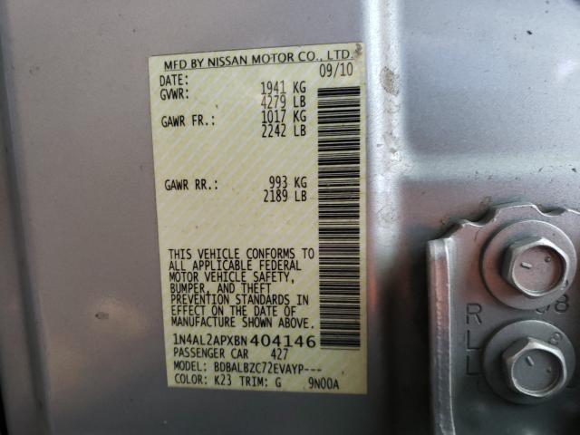 Photo 9 VIN: 1N4AL2APXBN404146 - NISSAN ALTIMA 25S 