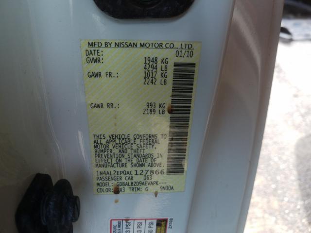 Photo 9 VIN: 1N4AL2EP0AC127866 - NISSAN ALTIMA S 