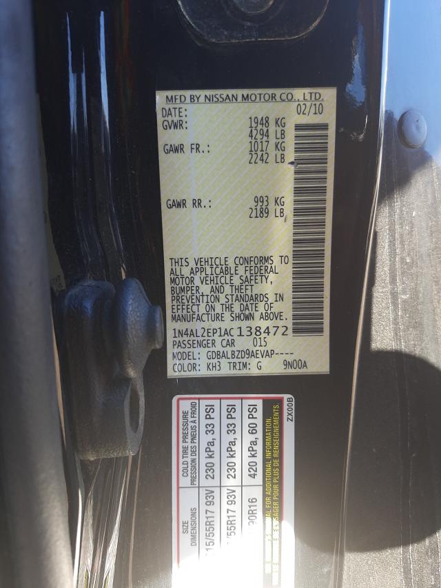 Photo 9 VIN: 1N4AL2EP1AC138472 - NISSAN ALTIMA S 