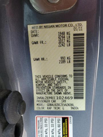 Photo 11 VIN: 1N4AL2EP4CC102469 - NISSAN ALTIMA S 