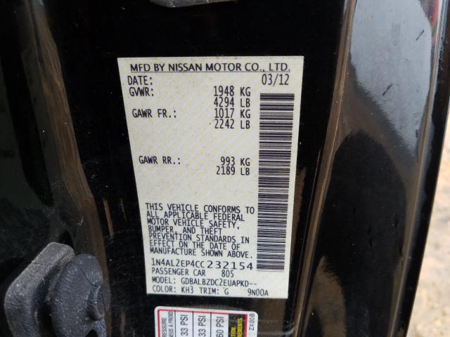 Photo 9 VIN: 1N4AL2EP4CC232154 - NISSAN ALTIMA S 