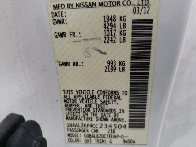 Photo 9 VIN: 1N4AL2EP4CC234504 - NISSAN ALTIMA S 